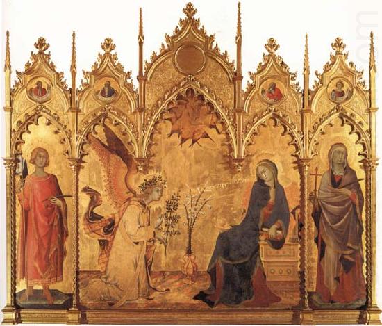 The Annunciation with SS.Ansanus and Margaret and Four Prophets, Simone Martini